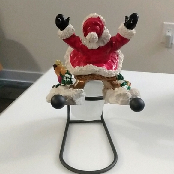 Vintage Sledding Santa Candle Holders Christmas Decor with Cute Reindeers 10x14" - Picture 5 of 10